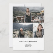 Faire-part Photographie noir et blanc de l'écriture de diplôm (Dos)