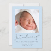 Faire-part Photos Blue Baby Boy Birth (Devant)