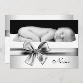 Faire-part Photos de naissance en noir et blanc (Devant / Derrière)