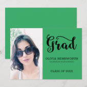 Faire-part Photos Et Lettres Noires Diplômé (Devant / Derrière)