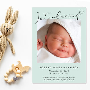 Faire-part Photos modernes Mint Bébé naissance