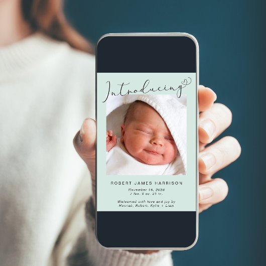 Faire-part Photos modernes Mint Bébé naissance