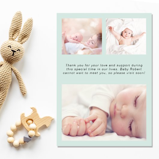 Faire-part Photos modernes Mint Bébé naissance