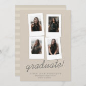 Faire-part Photos Modernes Multiphoto Diplôme (Devant / Derrière)