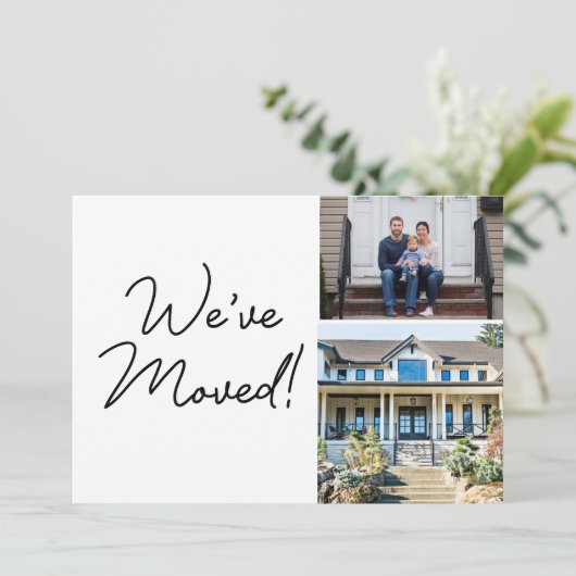 Faire-part Photos personnalisées Nous avons déplacé Script No (Debout devant)