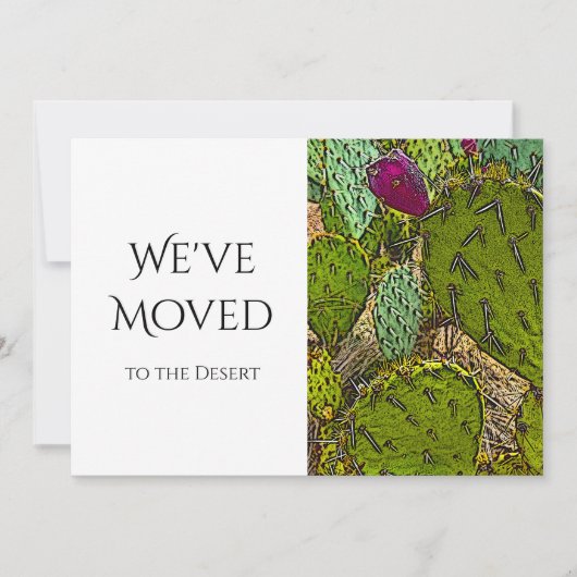 Faire-part Pickly Pear Cactus Nous avons déplacé Simple Rouge (Devant)