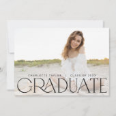 Faire-part Pied moderne | Graduation minimale horizontale de (Devant)