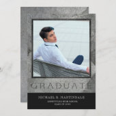 Faire-part Pierres gravées formelles Deux diplômes photo (Devant / Derrière)