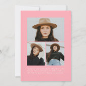 Faire-part Pinceau rose manuscrit Script 4 Diplôme photo (Dos)