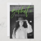 Faire-part Pinceau vert chaux Script 4 Diplôme photo (Devant)