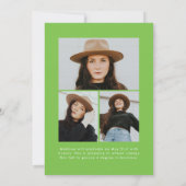 Faire-part Pinceau vert chaux Script 4 Diplôme photo (Dos)