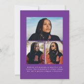 Faire-part Pinceau violet manuscrit Script 4 Diplôme photo (Dos)