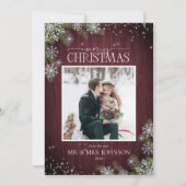 Faire-part Pine Bourgogne Photo Nouveau M & Mme Noël (Devant)