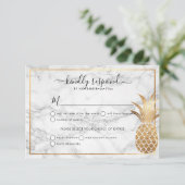 Faire-part Pineapple Doré RSVP|Marbre (Debout devant)