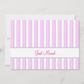 Faire-part Pink and White Stripes Editable New Address (Devant)