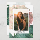 Faire-part Pink Big Flower Photo University Grad (Devant / Derrière)