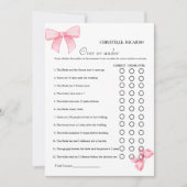 Faire-part Pink Bow Over ou sous la nuptiale jeu de douche (Devant)