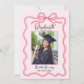 Faire-part Pink Coquette Bow Frame Graduate Photo Graduation  (Devant)