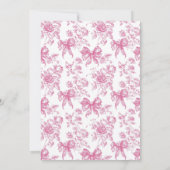 Faire-part Pink Fleur sauvage Tea bride & Groom Trivia Game C (Dos)