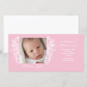 Faire-part Pink Floury Nouveau bébé Annouement de naissance (Devant / Derrière)
