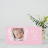 Faire-part Pink Floury Nouveau bébé Annouement de naissance (Debout devant)