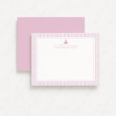 Faire-part Pink Gingham Sailboat Nursery Note Card