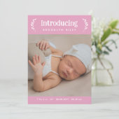 Faire-part Pink Greenerife Présentation de la nouvelle photo  (Debout devant)