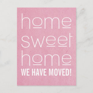 Faire-part Pink Modern Home Sweet Home Carte postale