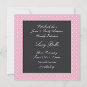 Faire-part Pink Polka Dot Baby Girl Photo Naissance (Dos)