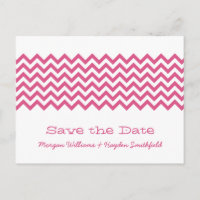 Pink Simple Chevron Enregistrer la carte postale D
