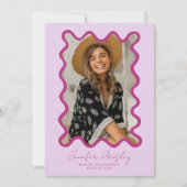 Faire-part Pink Squiggly Photo Frame Graduation (Devant)