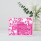 Faire-part pinks cercles cœurs (Debout devant)