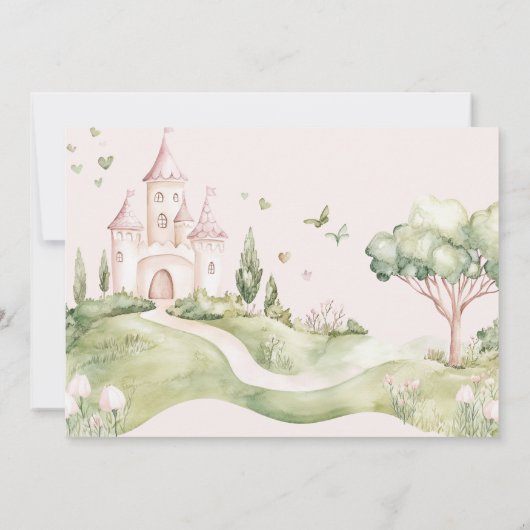 Faire-part Pitter Patter Pieds Princesse Bébé Fille Naissance (Dos)