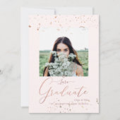 Faire-part PixDezines Blush Pink Calligraphy Graduation (Devant)