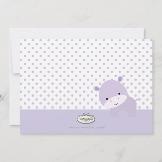 Faire-part PixDezines couleur hippo rose/do-it-yourself accen (Dos)