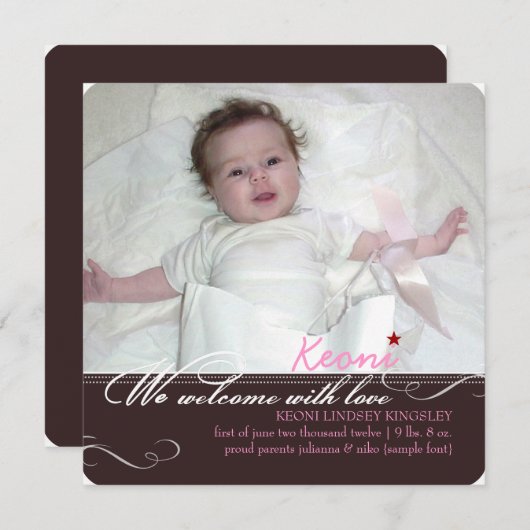 Faire-part PixDezines do-it-yourself couleurs, fotos faire-pa (Devant / Derrière)