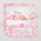 Faire-part PixDezines hippo rose+toile (Devant / Derrière)