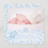 Faire-part PixDezines leopard bleu+éléphant (Devant / Derrière)