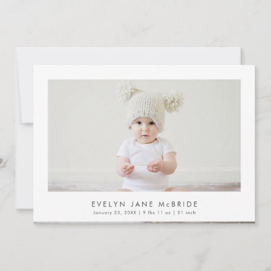 Faire-part PixDezines Minimaliste Simple 5x7 (Devant)