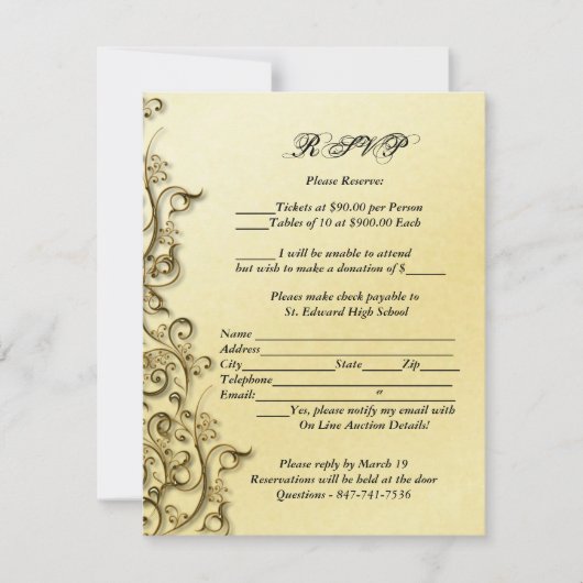 Faire-part PixDezines Ornamental Rustic Gold (Devant)