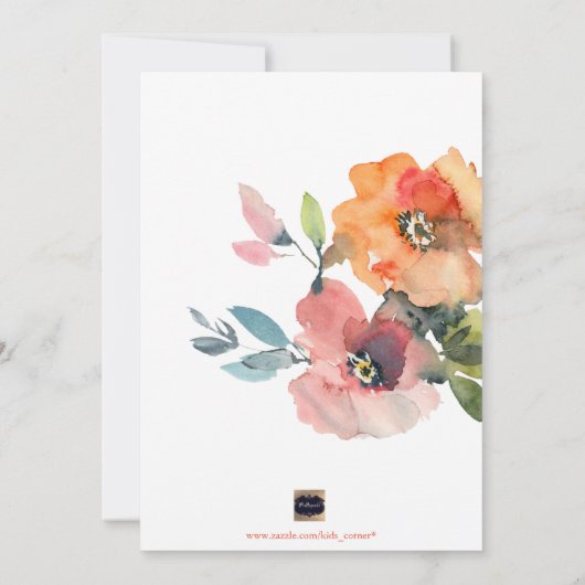 Faire-part PixDezines SIP+VOIR, FLEURS DE COULEUR D'EAU (Dos)