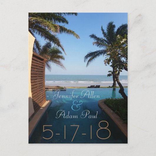 Faire-part Plage Enregistrer la carte postale Date (Devant)