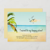 Faire-part Plage I Déménagé à Mon Happy Place Nouvelle adress (Devant / Derrière)