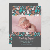 Faire-part Plage Nautcial Nouveau-né Photo Naissance (Devant / Derrière)