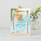 Faire-part Plage tropicale moderne Arbor Boho Mariage (Debout devant)