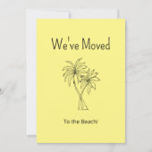 Faire-part Plage tropicale Palmiers Jaune Déménagement (Devant)