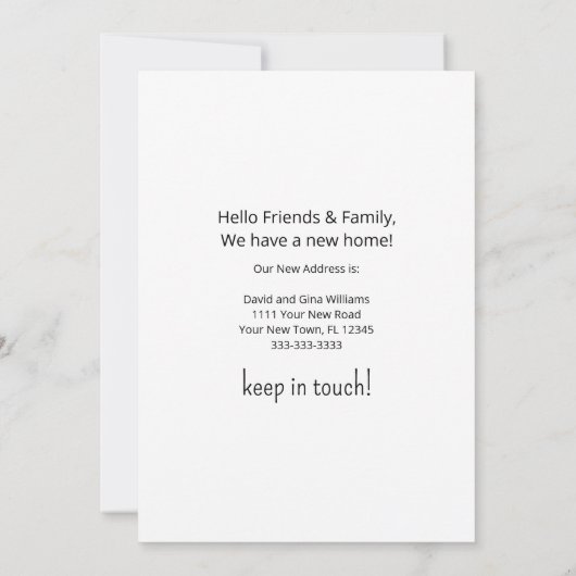 Faire-part Plage tropicale Palmiers Jaune Déménagement (Dos)