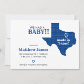 Faire-part Plaid Bleu Fabriqué Au Texas Photo Horizontale (Devant)