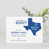 Faire-part Plaid Bleu Fabriqué Au Texas Photo Horizontale (Debout devant)