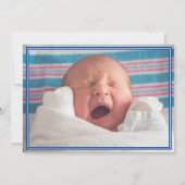 Faire-part Plaid Bleu Fabriqué Au Texas Photo Horizontale (Dos)